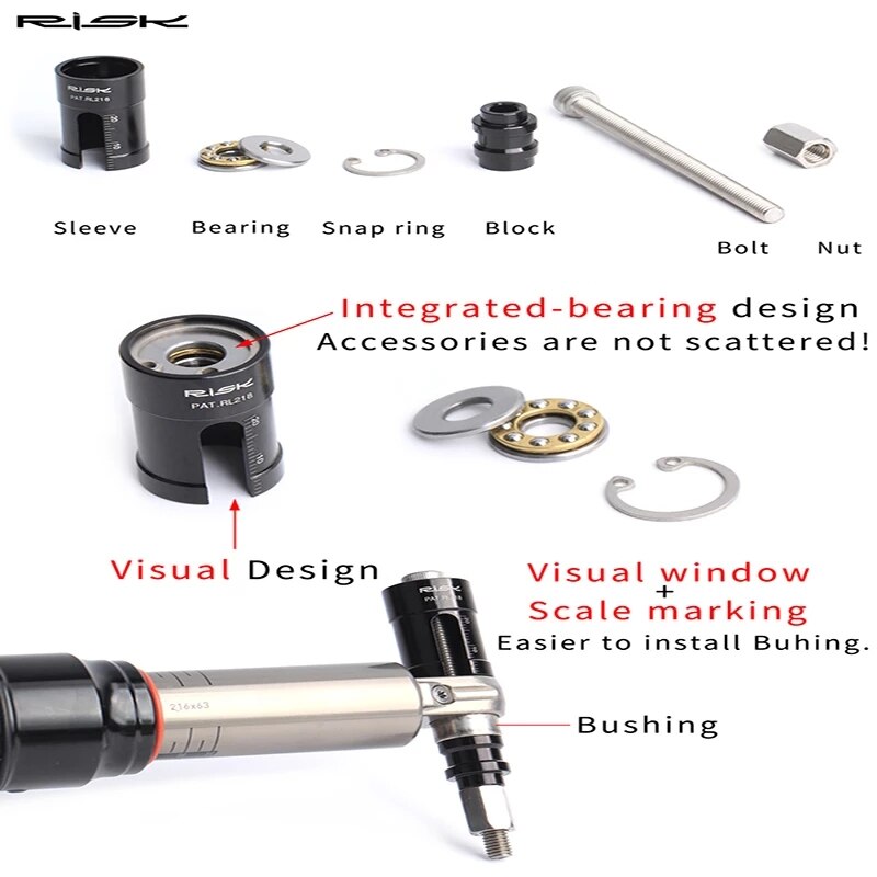 MTB Rear Shock Absorber Bushing Tool Repair Disassembly Tool DU Bushing Press-in Installation Mountain Bike Shock Absorber Tool