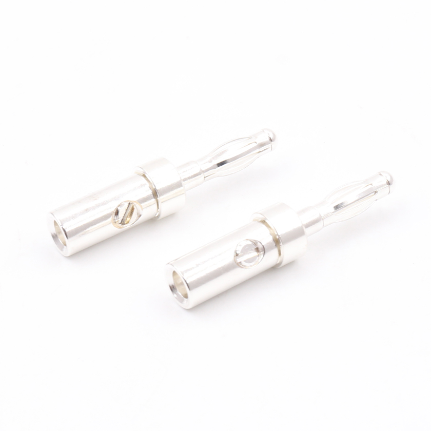 Viborg Banana Plugs - 4 pcs - Silver-Plated - Audio Speaker Cable Adapter