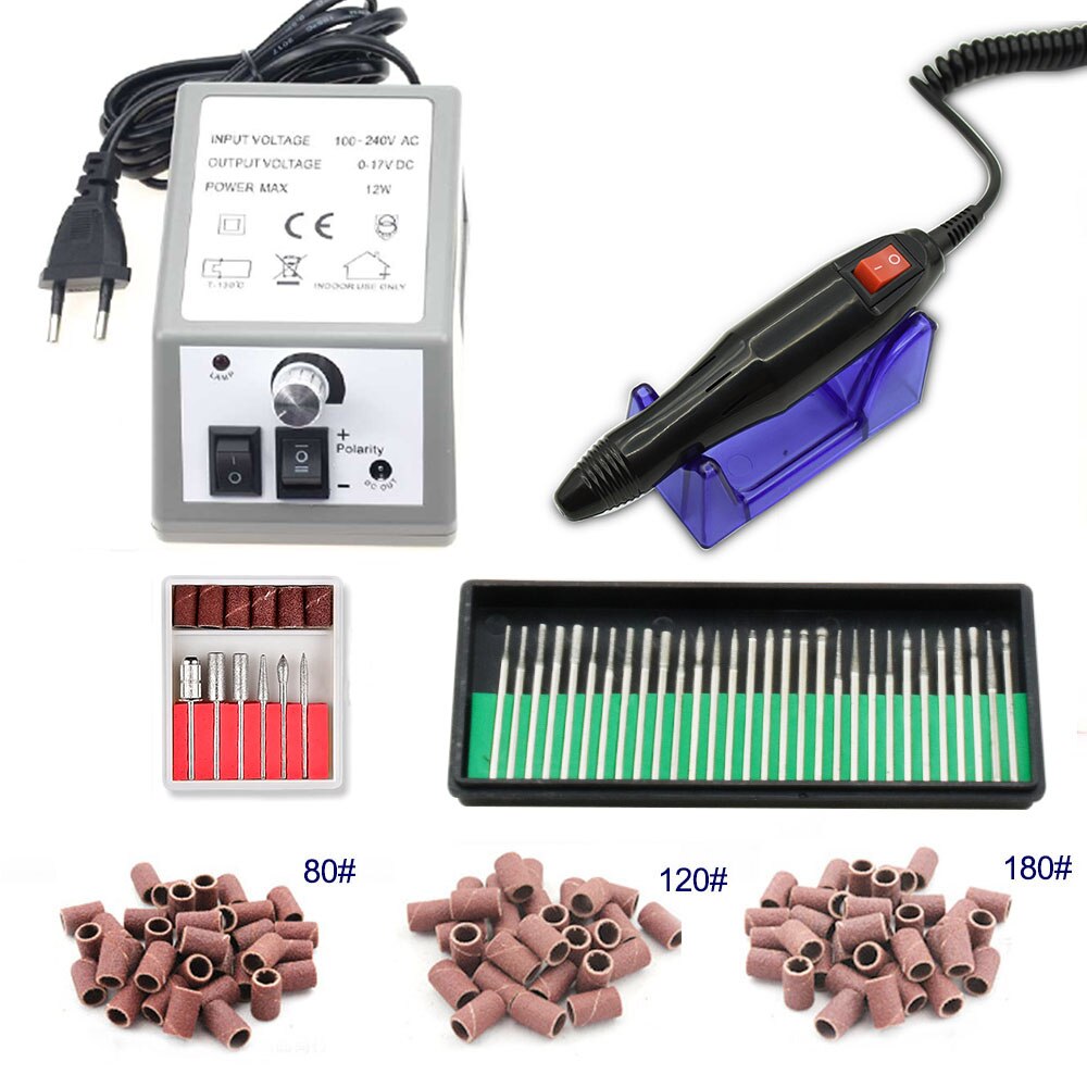 Negleboremaskine 35000 rpm manicure maskine elektrisk neglebore nail art udstyr med cutter negle bore pen maskine negleværktøj: 12w 20000 rpm 2