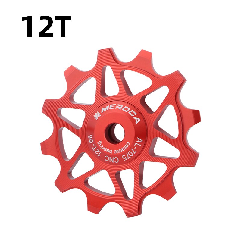MEROCA 12T 14T ruota fantino bici puleggia in lega di alluminio cuscinetto ceramico sigillato MTB ruota guida deragliatore posteriore