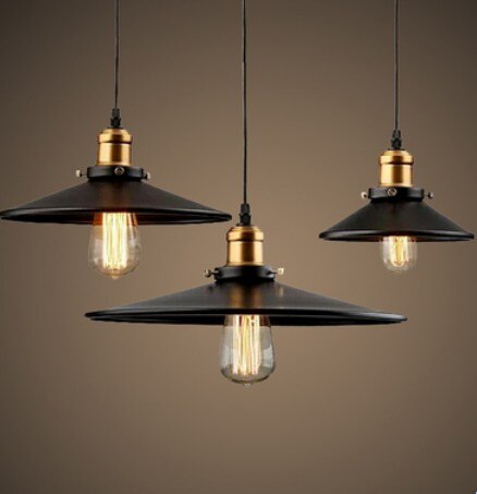 E27 retro kreative Restaurant einzelne kleine schwarze Felsen kronleuchter Gold kopf lampe: 36CM Nein hell Birne