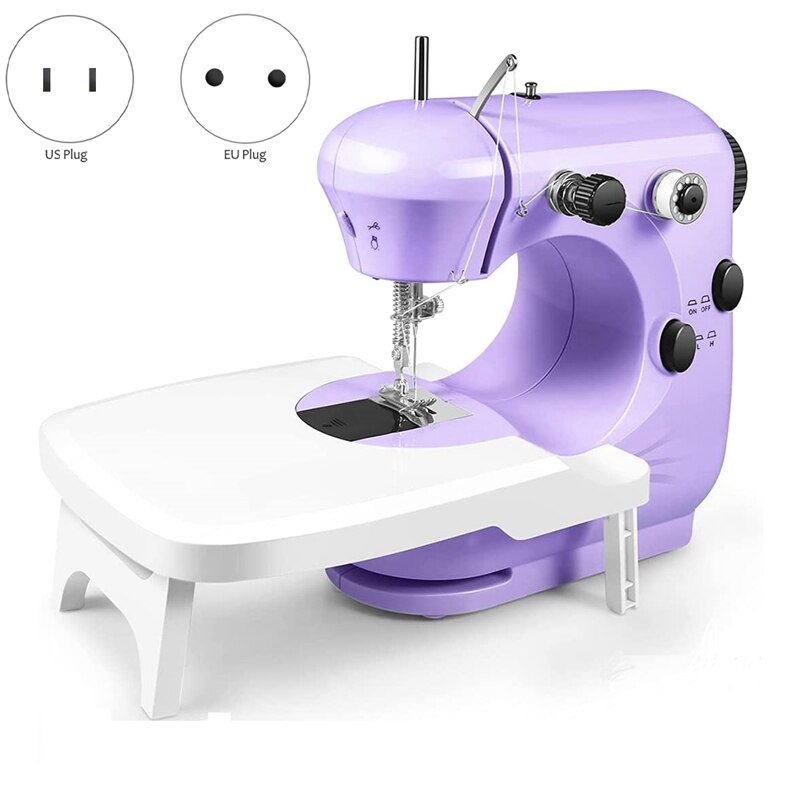 Sewing Machine, Mini Sewing Machine for Beginners, 2-Speed Portable Sewing Machine with Extension Table
