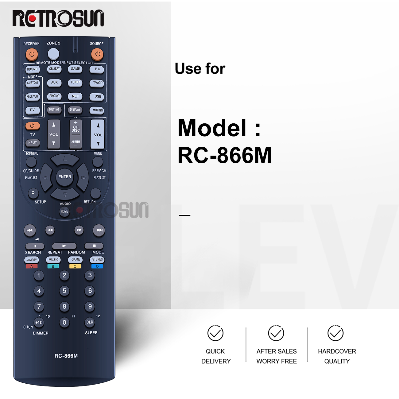 RC-866M RC866M Remote Control fit for ONKYO TX-NR626 TXNR626 HT-RC560 RC-868M HT-S5300 HT-S6300 HT-S7300