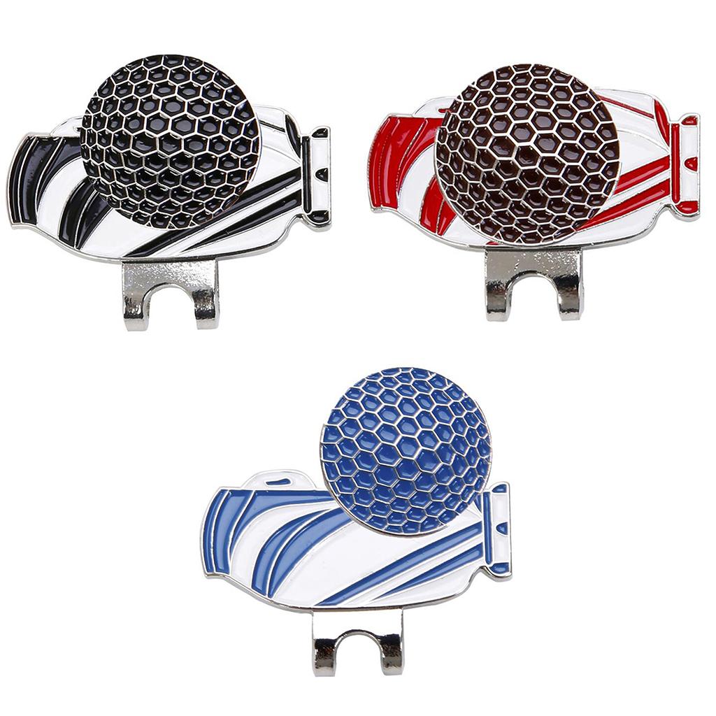 Golf Hat Clip with Magnetic Golf Ball Marker Golf Cap Clip With Golf Bag Pattern Belt Tie Decoration