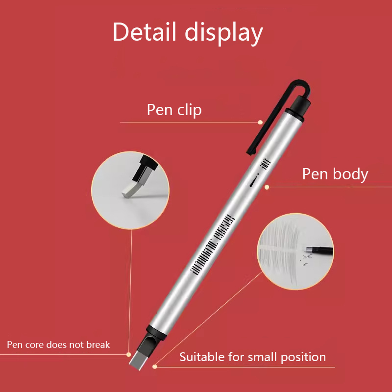 Pen Style Pencil Eraser Retractable Mechanical Eraser Square & Round Tip Stationery Art Supplies for Drawing Artist Kids Writing