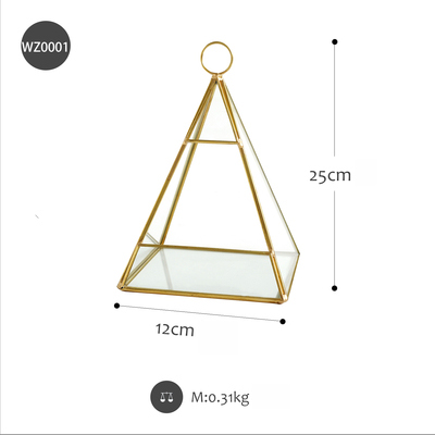 SWEETGO Polygon glas Kasten für kuchen tisch lagerung inhaber Nachtisch Gestelle Durcheinander Rand fällen schmuck Anzeige Tabletts: Dreieck