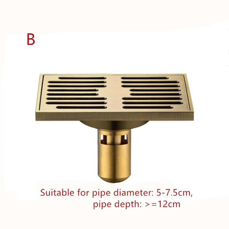 1 pc 9*14 cm Europese Messing Afgewerkt Grote Verplaatsing Badkamer Balkon Deodorant Afvoerputje: B