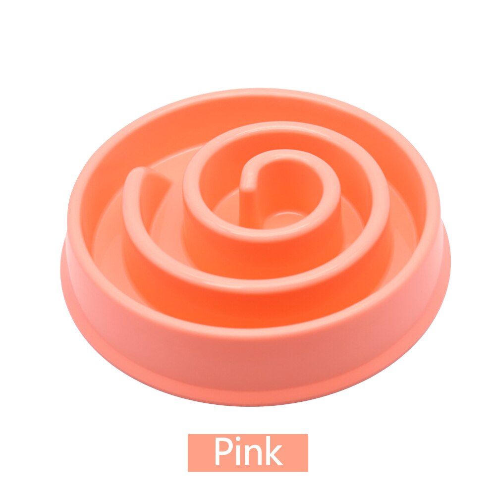 Portable Pet Dog Feeding Food Bowls Puppy Slow Down Eating Feeder Dish Bowl Prevent Obesity Pet Cats Dogs Supplies: Pink-01