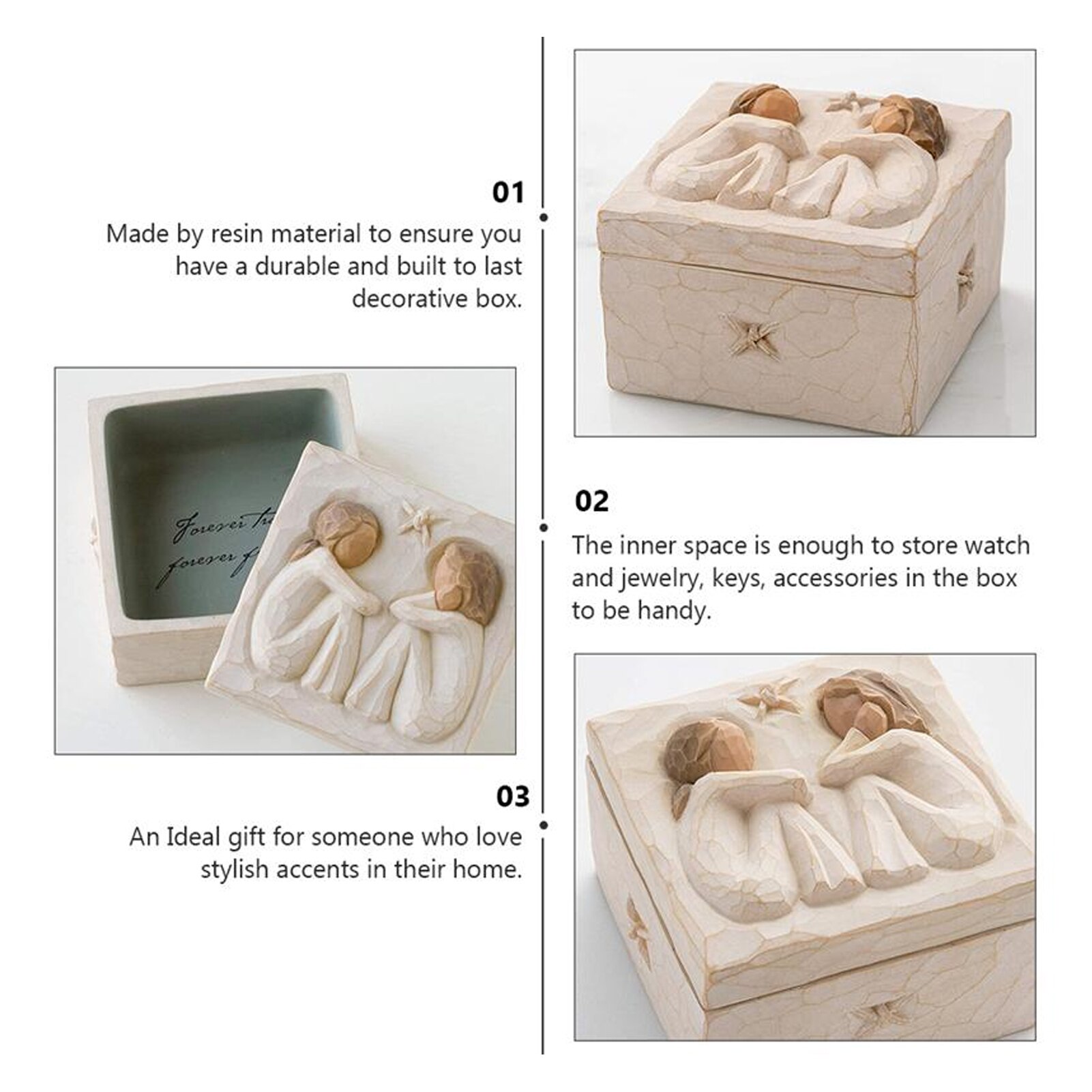 Couple Jewelry Box Unique Modern Valentine's Day Container