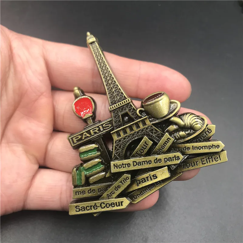 Reino Unido Italia Roma Notre Dame De París Francia Estados Unidos Qatar imán magnético de Metal para nevera Pizza Torre inclinada магнит
