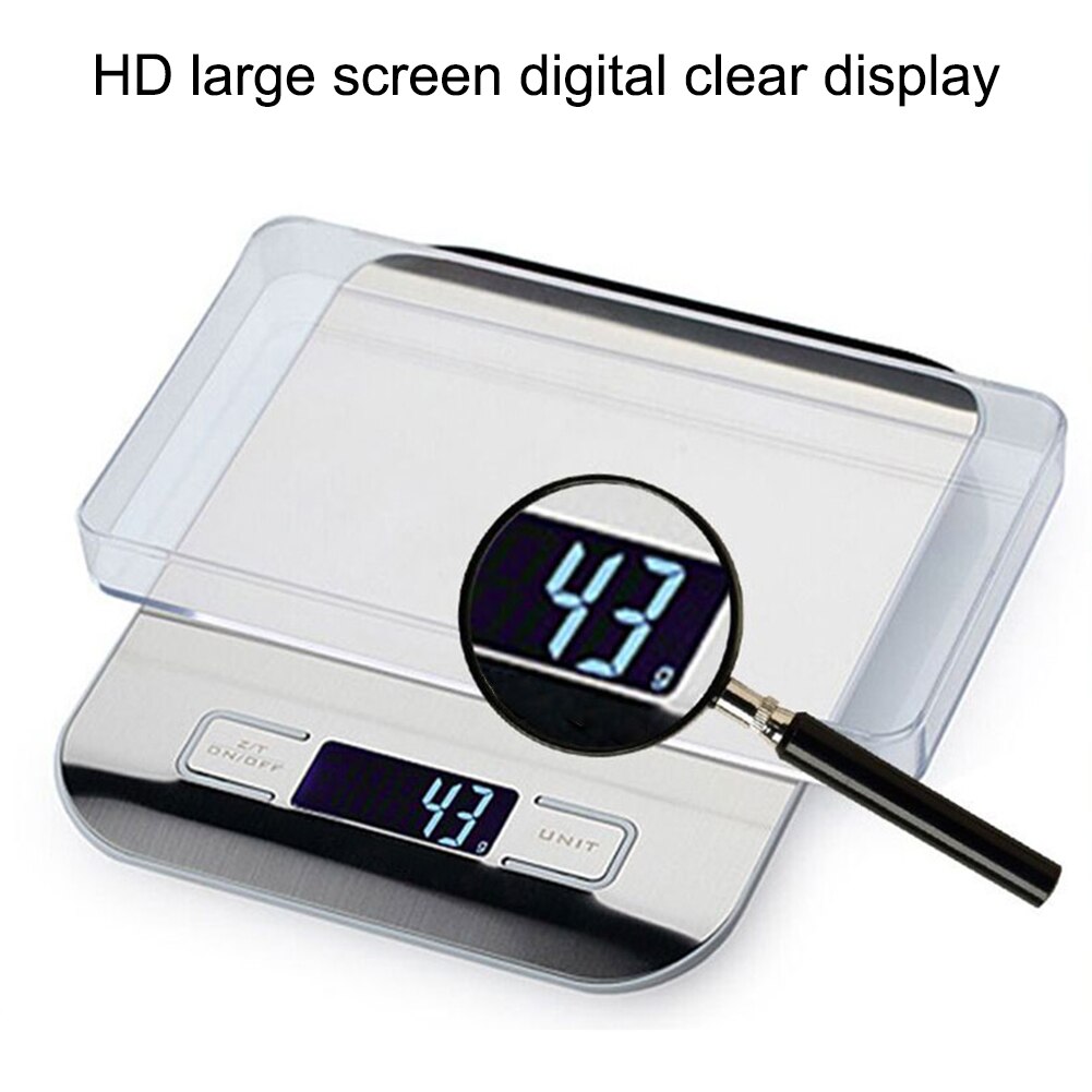 Digitale Lcd 10Kg Rvs Led Elektronische Weegschaal Keukenweegschaal Voedsel Dieet Postal Balance Meten Wegen Tool