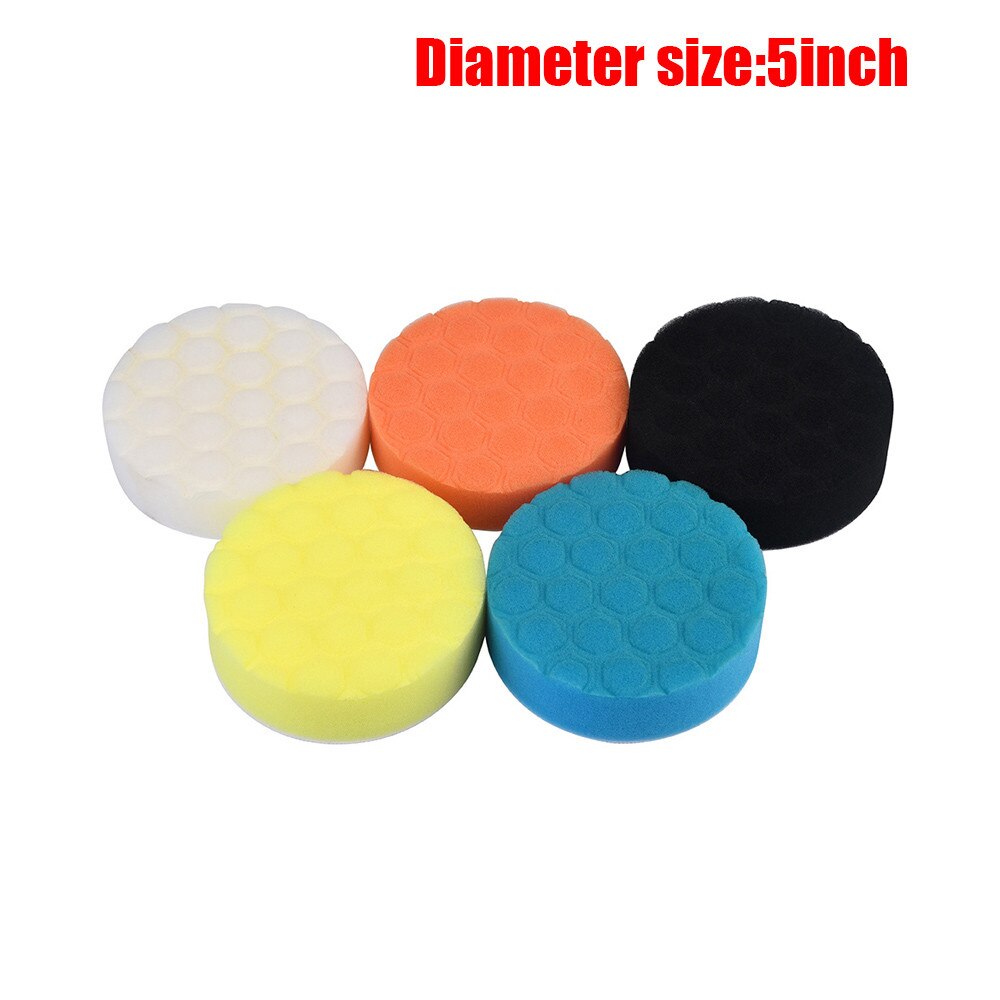 5 Stks/set Auto Spons Polijsten Pad Hand Tool Voor Auto Polijstmachine Wax 3/4/5/6/7 Inch optioneel Buffing Spons Polijsten Pad Kit # YL6: C
