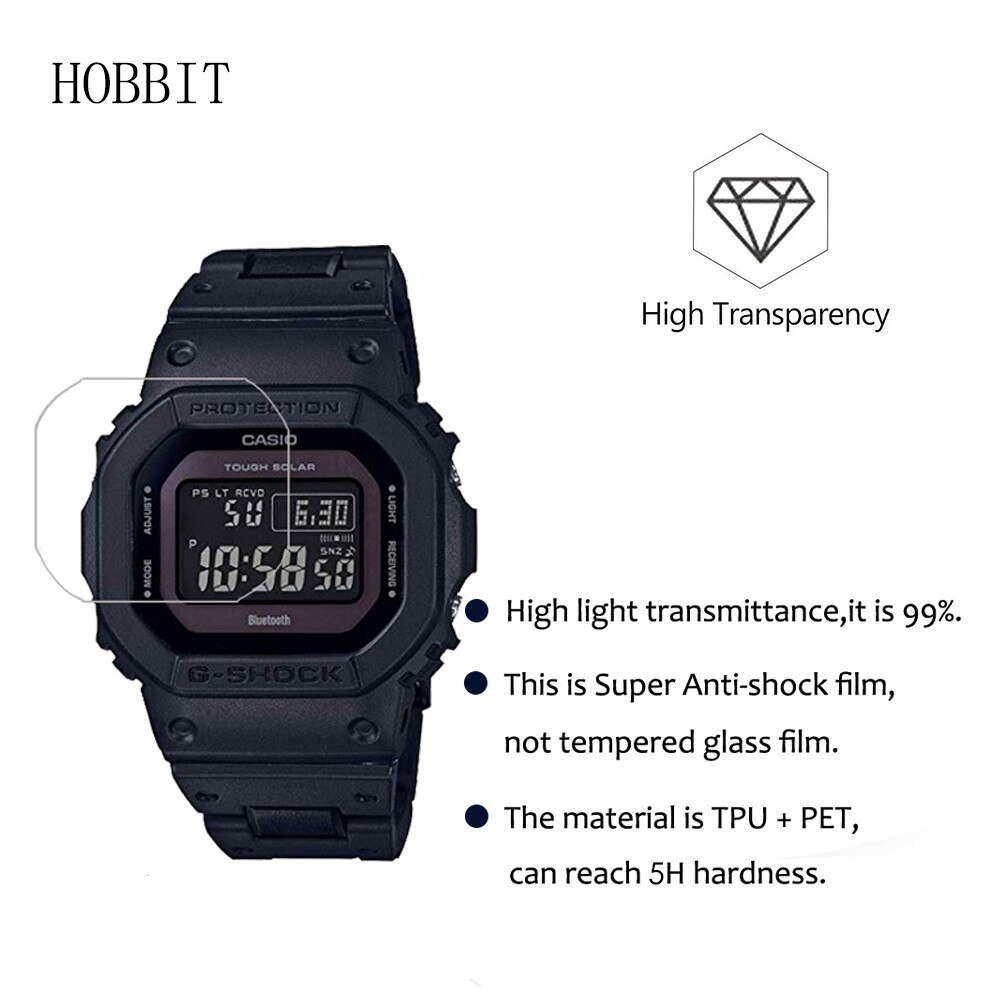 3Pack 5H Nano Explosieveilige Screen Protector Voor Casio G-Shock Tough Slor GWB5600 5600BC Horloge screen Guard Film Voor Casio