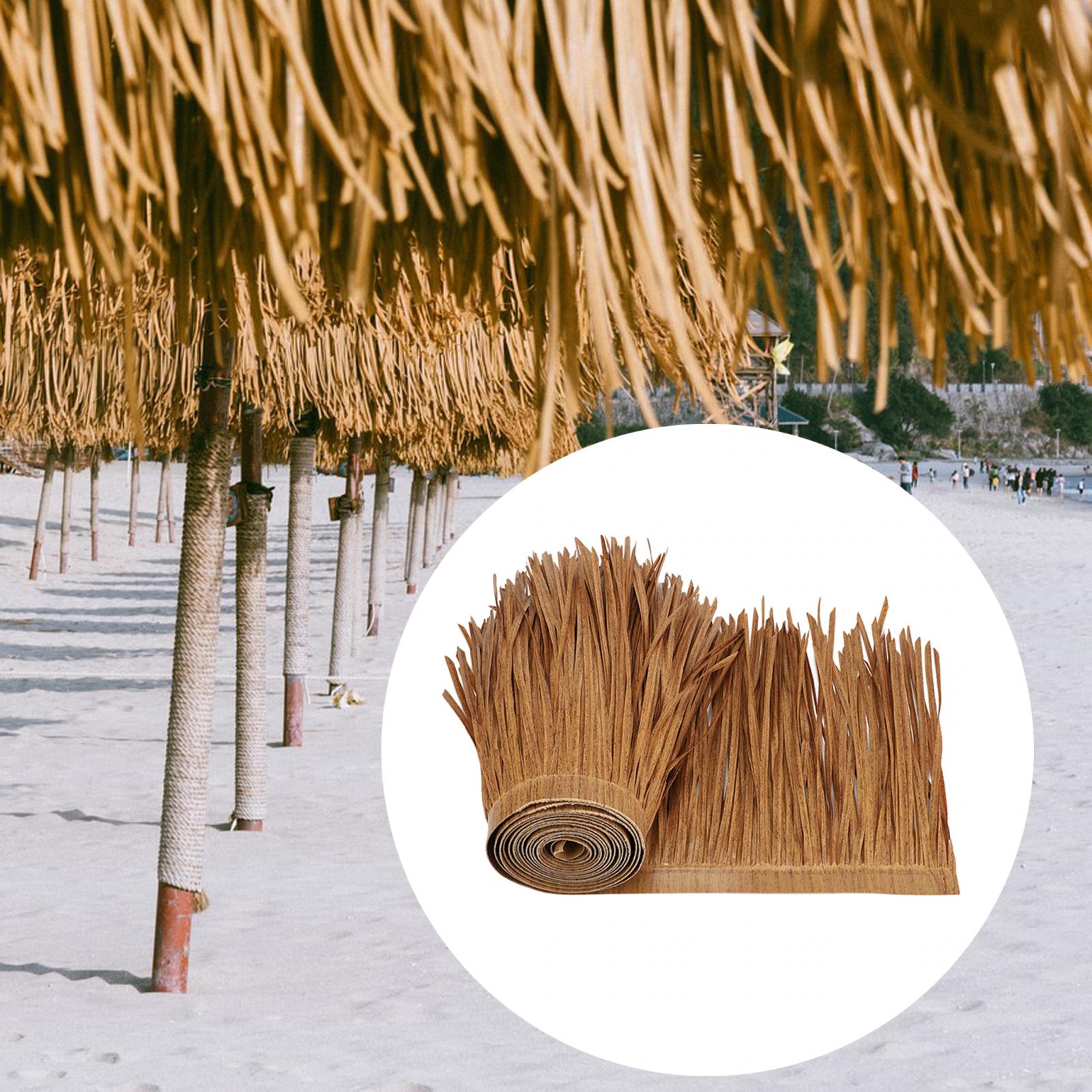 Gras Kunstriet Dakbedekking Voor Buitentuin Patio Paraplu Cover 1M X 50Cm Stro Dak Rieten Dak Simulatiepaneel Palm Riet