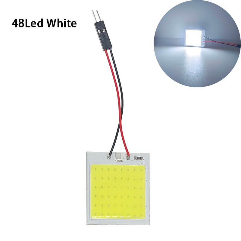 2/4/10 Uds accesorios de Interior de coche 18/24/48 SMD T10 4W 12V COB Panel Interior de coche luces LED bombilla de lámpara luz de techo de coche Panel de coche: changeable / 4.300 k