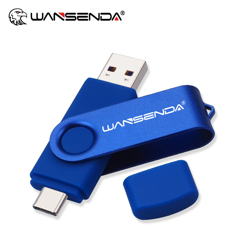 WANSENDA TYPE C USB 3,0 unidad Flash Metal Pen Drive 512GB 256GB 128GB 64GB 32GB 16GB memoria Stick 2 en 1 Pendrives de alta velocidad: Multicolor / 512 GB