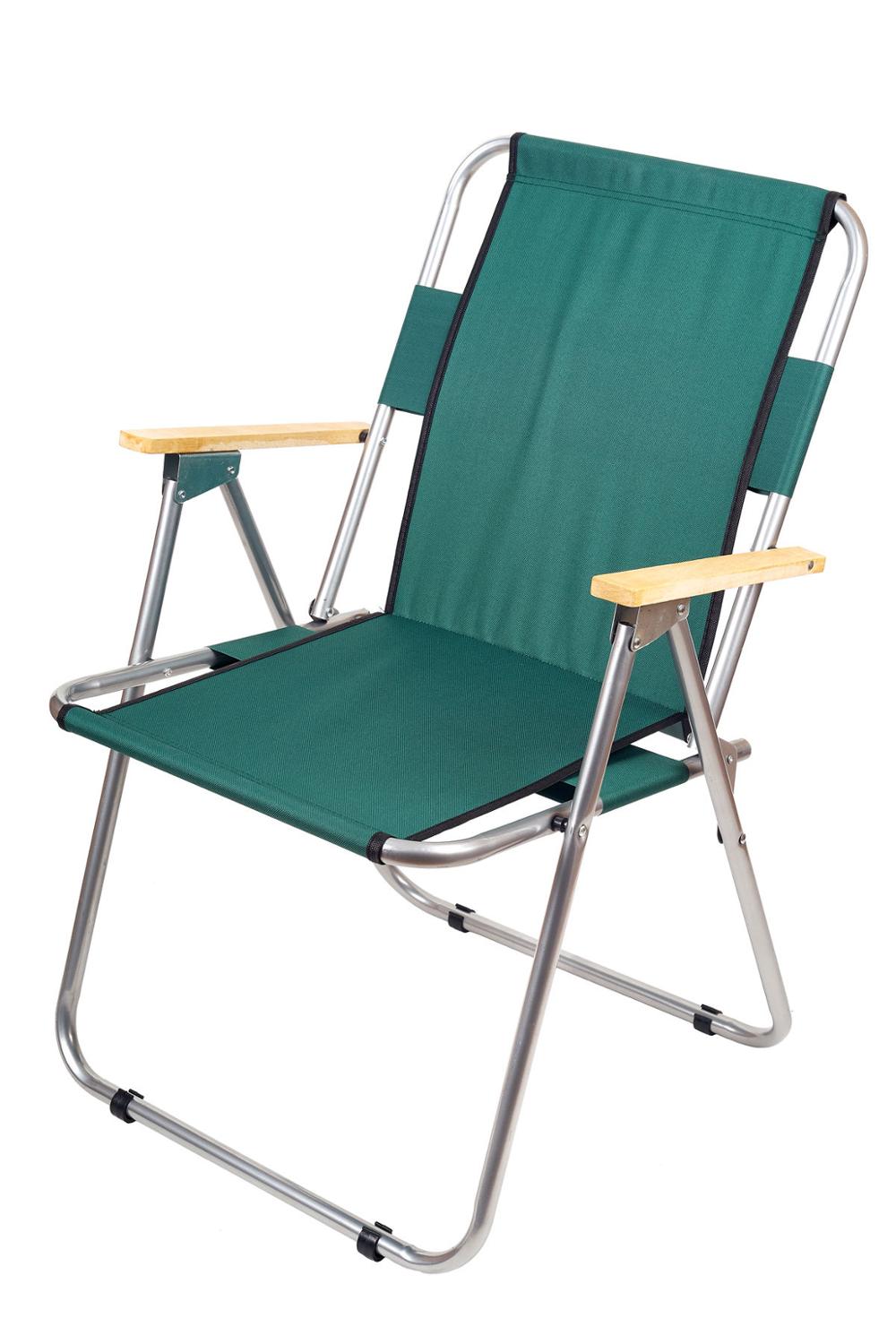 Chaise de Camping pliable pêche en plein air barbecue randonnée chaise de pelouse plage pique-nique chaise pliante chaises de directeur pliantes avec bras en bois: Green