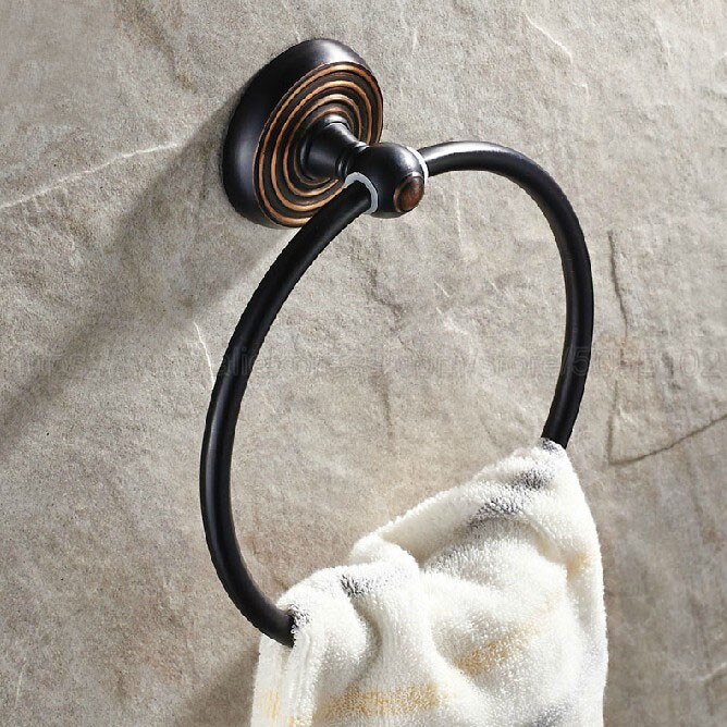 Towel Ring Oil Rubbed Bronze Bathroom towel holder, Wall-Mounted Round Towel Rings Towel Rack Bathroom Accessories zba124