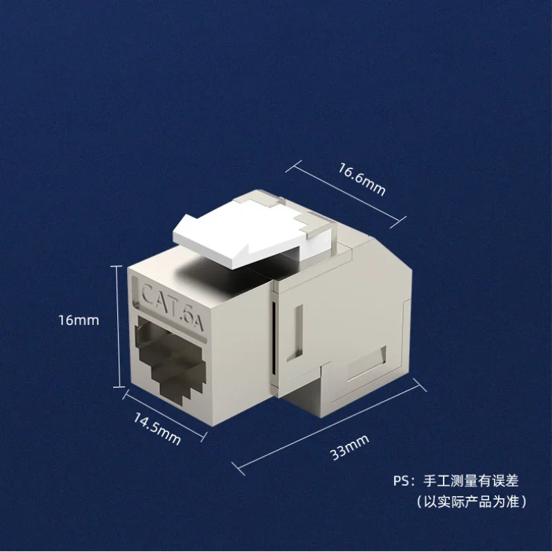 Acoplador Cat 6A RJ45, adaptador de conector Keystone divisor hembra RJ 45 blindado en ángulo de 90 grados para placa frontal de Panel en blanco