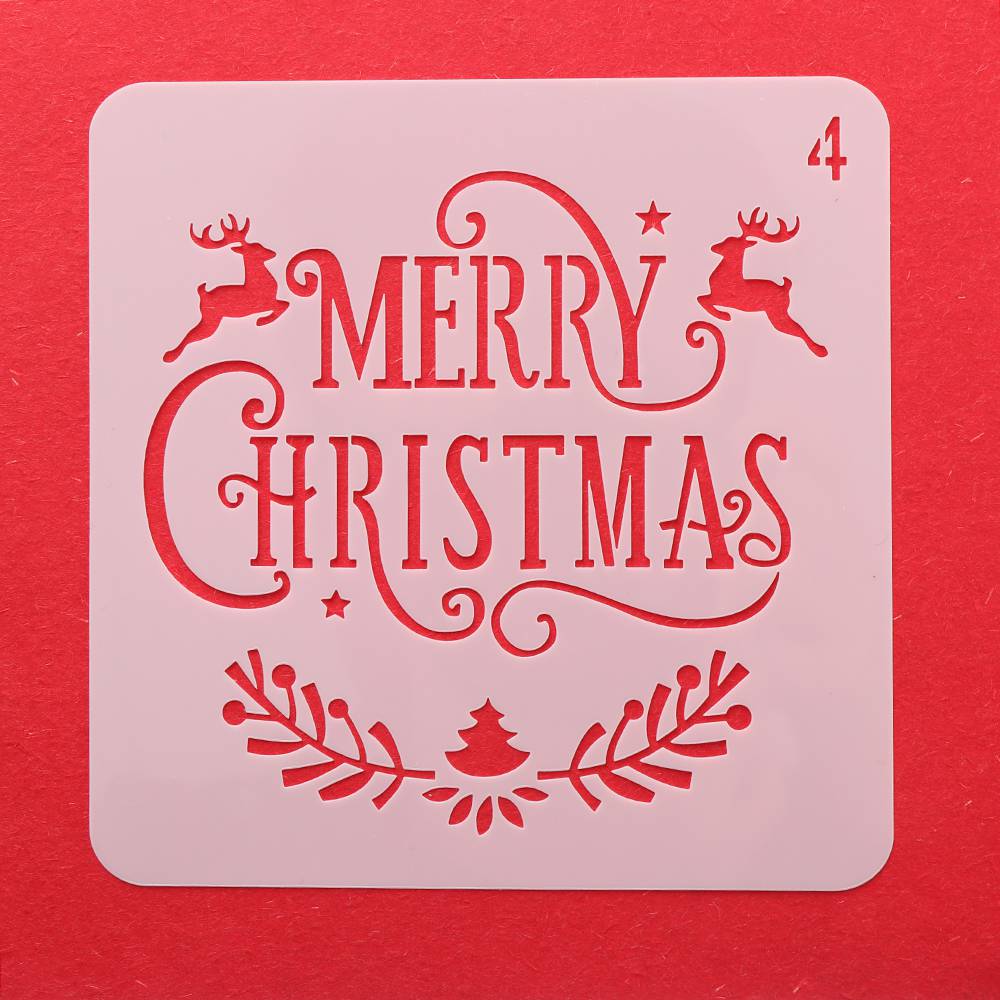 Plantillas de capas huecas para manualidades de Navidad, para pintura en pared, estampado, sello, grabador de relieve decorativo para tarjetas de papel, plantilla de flores: Style   4