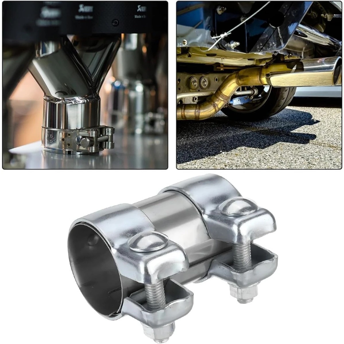 Abrazadera de escape Turbo de acero inoxidable, silenciador duradero a presión, manguera de tubo de escape, piezas automotrices duraderas, 45mm, 50mm, 60mm, 1 ud.