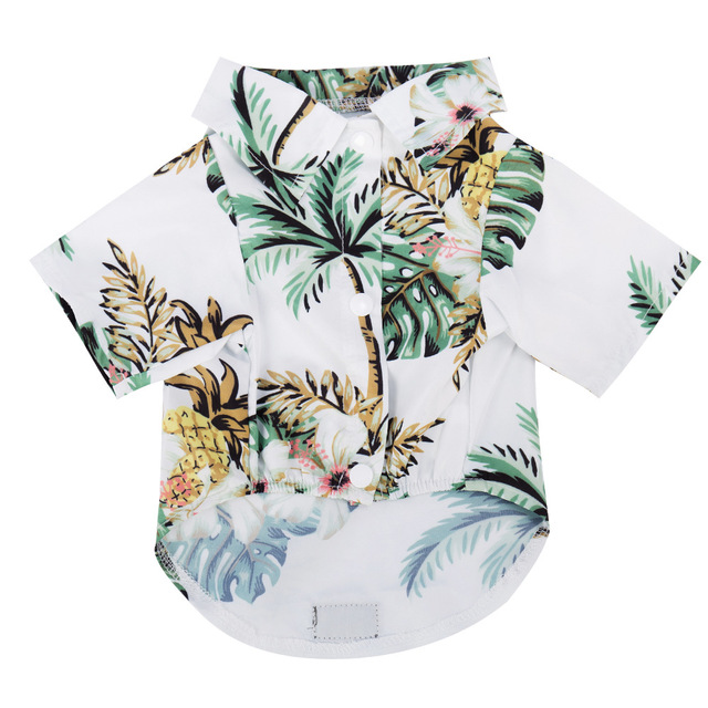Zomer Dog Shirt Kleding Cool Beach Hawaiian Style Hond Kat Shirt Voor Kleine Medium Grote Honden Puppy Kokospalm Afdrukken XS-5XL: MULTI / XXS