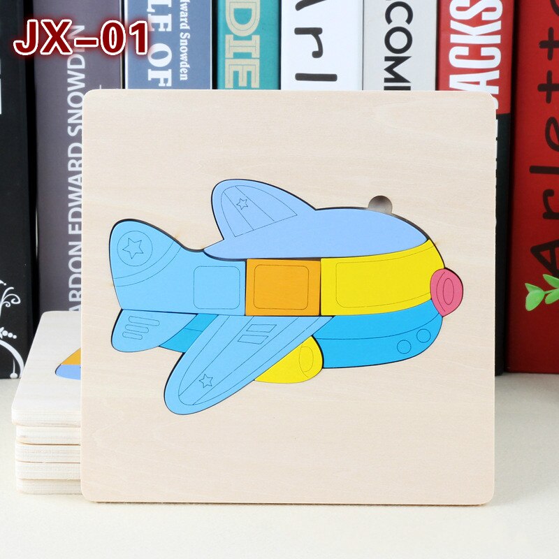 Intelligence Kids Toy Wooden 3D Puzzle Jigsaw Tangram for Children Baby Cartoon Animal/Traffic Puzzles Educational Learning: Clear