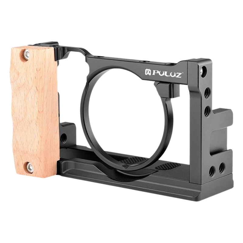 Ttkk Puluz Aluminium Camera Video Kooi Stabilisator Voor Sony RX100 Vi/Vii Handvat Dslr Steadycam Rig 1/4 en 3/8 Threade: Default Title