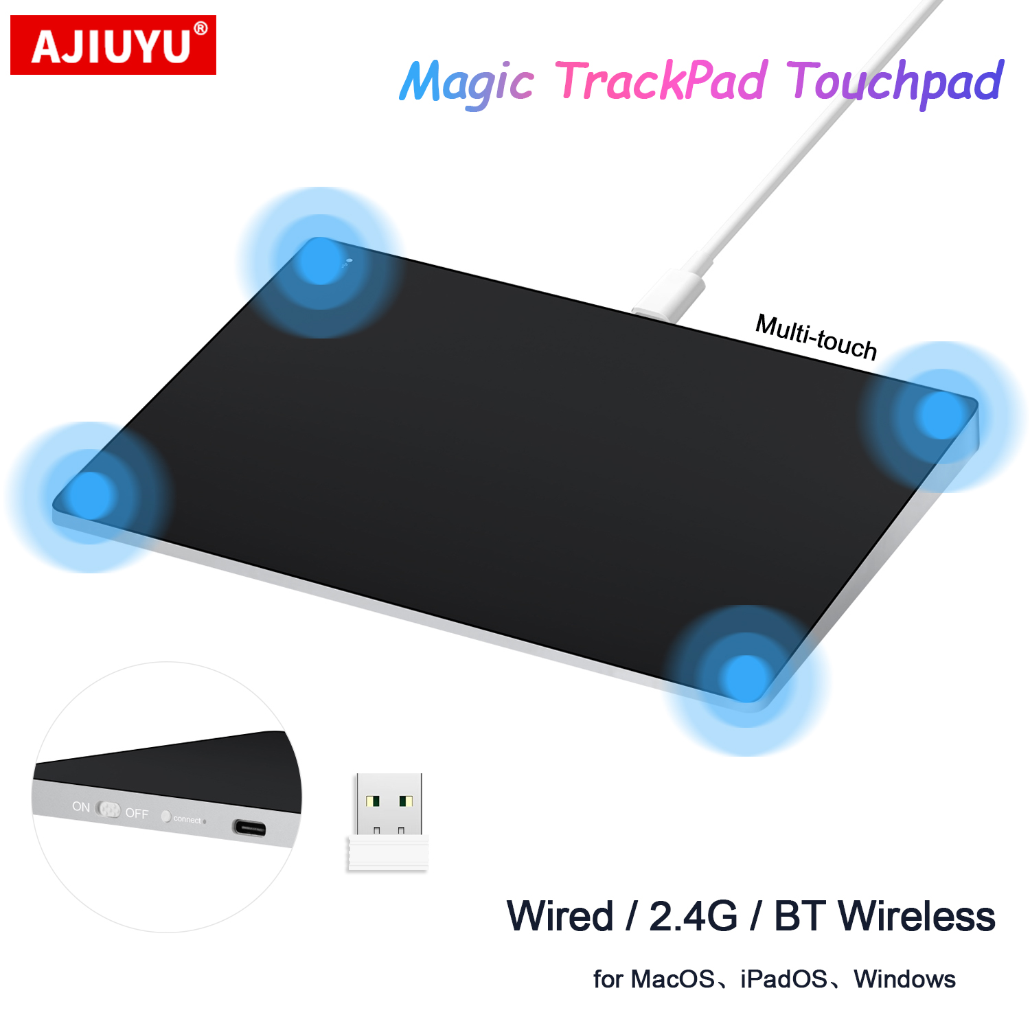 Draadloze TrackPad Touchpad 2.4G Multi-Touch TrackPad Muis Type-c Bedraad Trackpad voor iPad OS MacBook Air Pro iMac Magic Trackpad