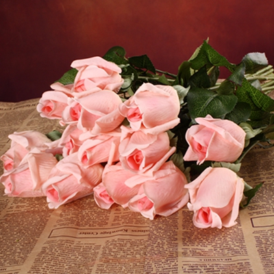 20 teile/satz Künstliche Blumen die Seide Blumen Weiß Real berühren Blumen Hochzeit Strauß Heimat Party Dekorative Party Blumen: hell Rosa