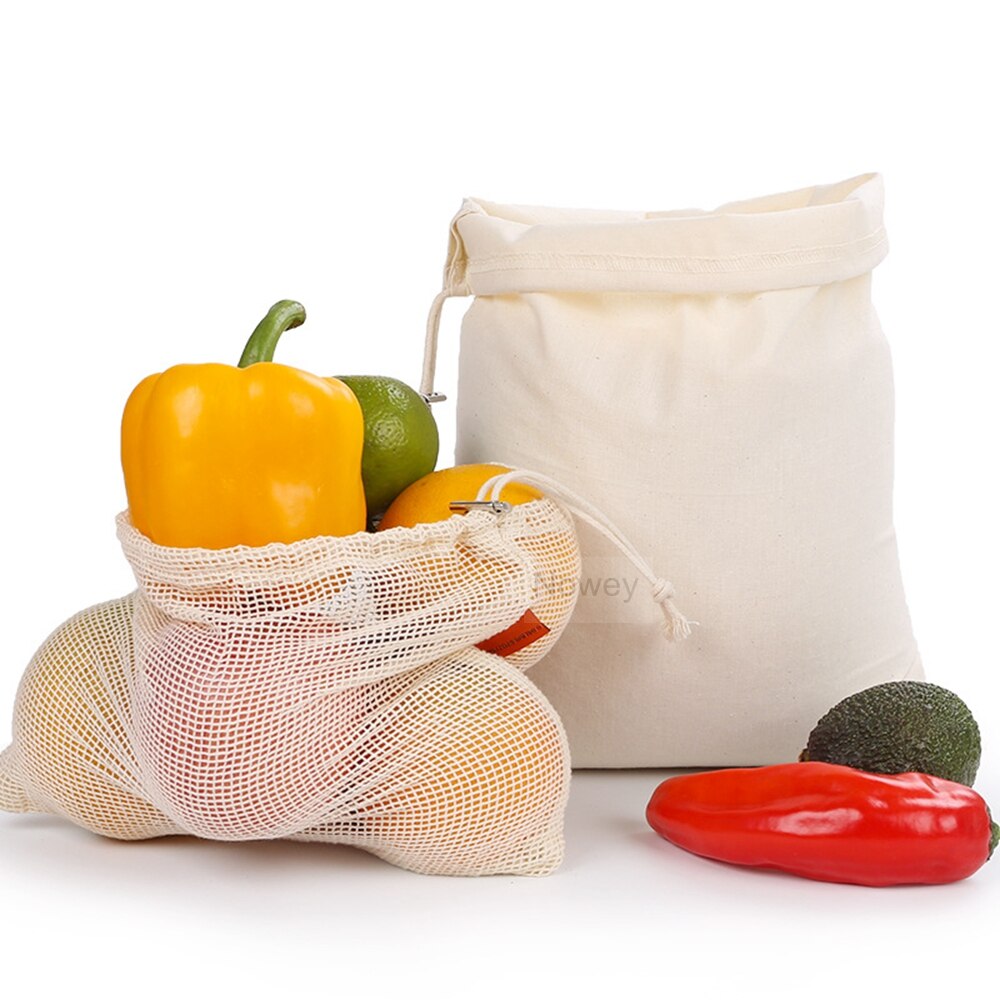 Cotton Drawstring Bag Beam Shopping Bag Fruit Vegetable Grain Seed Storage Pocket Reusable Bread Squeeze Bag Small Coin Purse