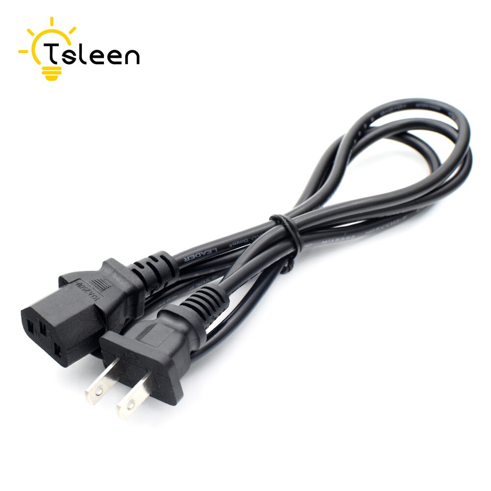US EU UK AU 3 Prong Flat 2 Pin Plug Ac Power Cord Cable Power Cord Adapter Cable Supply For Desktop Computer Laptop Monitor