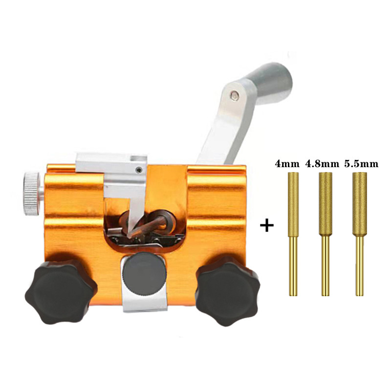 Easy Portable Chainsaw Sharpener with 3PCS Grinder Stones Aluminium Chainsaw Sharpening Jig Chain Saw Drill Sharpen Tool: Red
