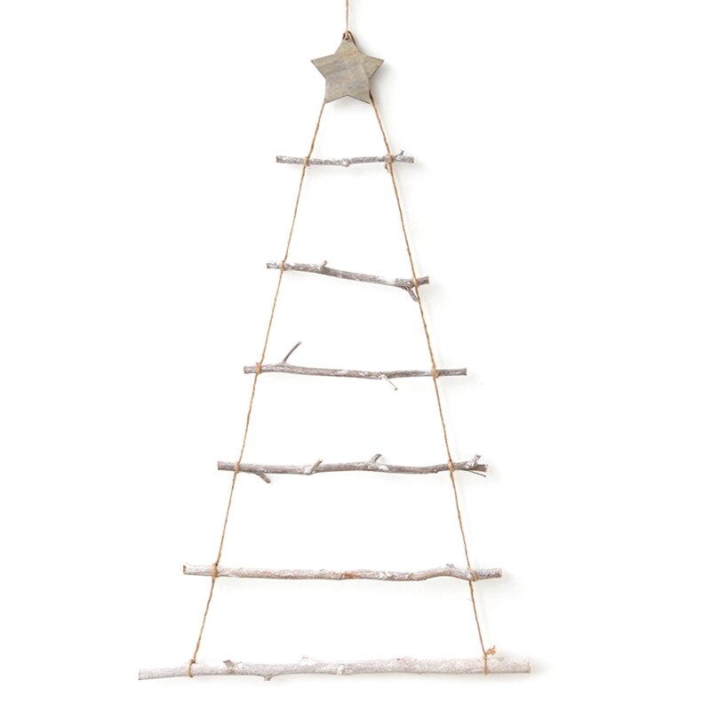 Nordic Stijl Diy Houten Kerstboom Kunstmatige Nep Kinderen Ornamenten Muur Opknoping Decoratie Voor Thuis Nieuwjaar: -N