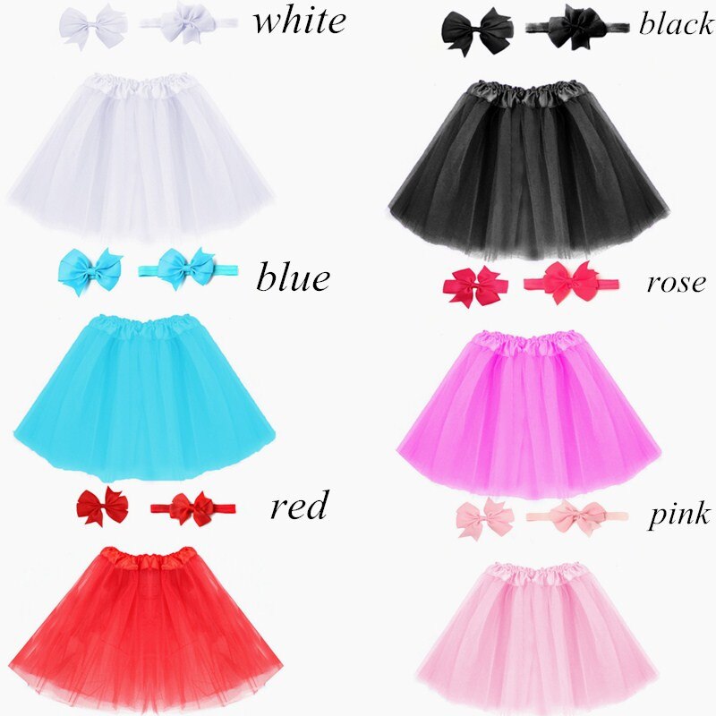 2 Soorten Leuke Meisjes Prinses Partij Kinderkleding Pluizige Tulle Bow Haar Accessoires Tutu Rok + Haar Clip