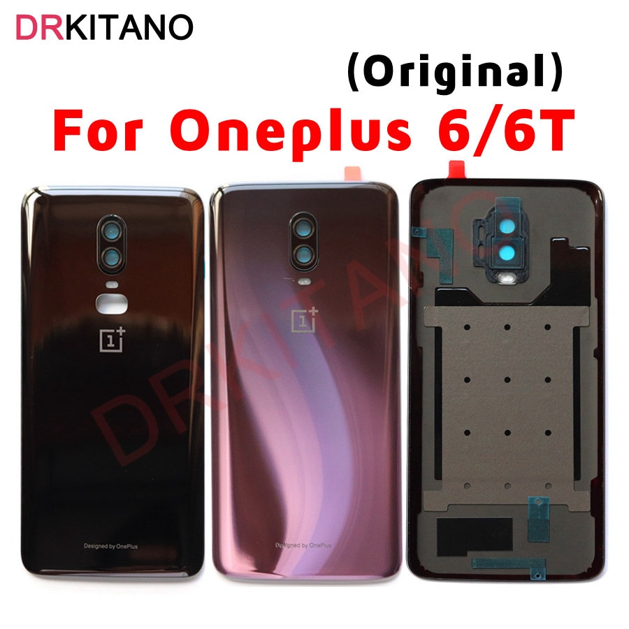 Original Back Glass Cover Oneplus 6 6T Battery Cover Door One PLUS 6 Housing Rear Panel Case Oneplus 6T Back Battery Cover