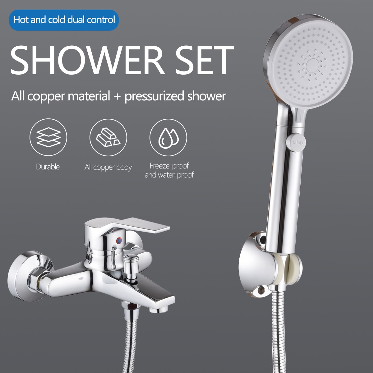 Handheld shower combination set home bathroom accessories shower set 3 mode and cold water mixer shower set with hose