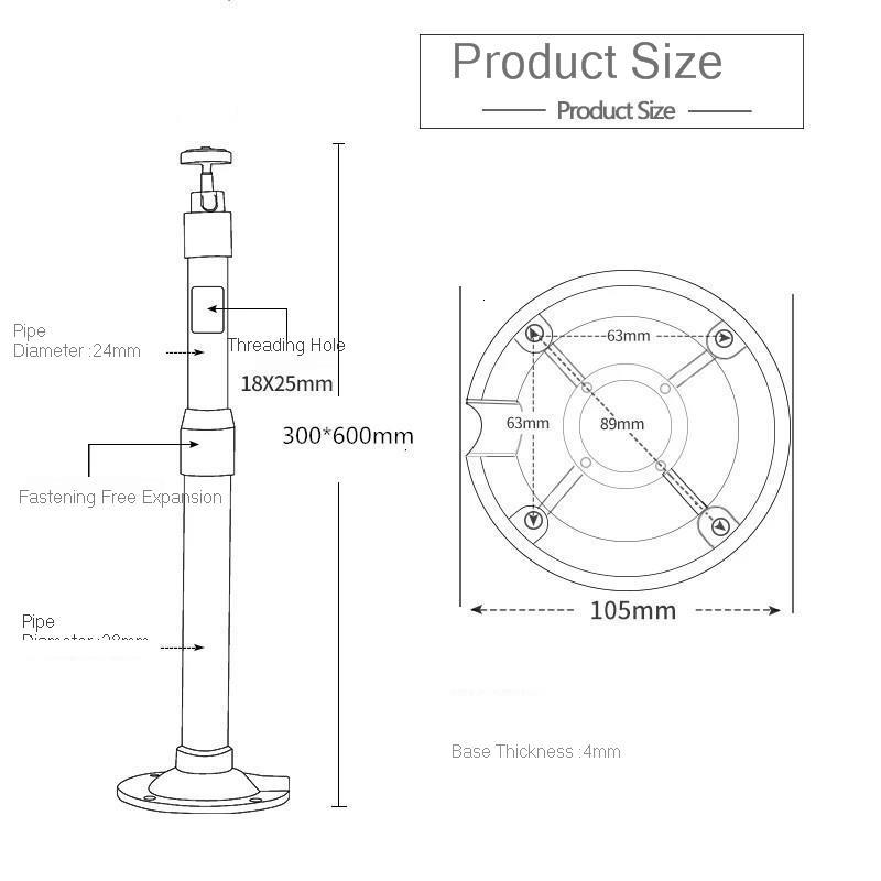 Säkerhetsförsvarsmonitor flexibelt fäste aluminiumlegering videokamera kamera universal i typ flexibel förlängning 30-60cm