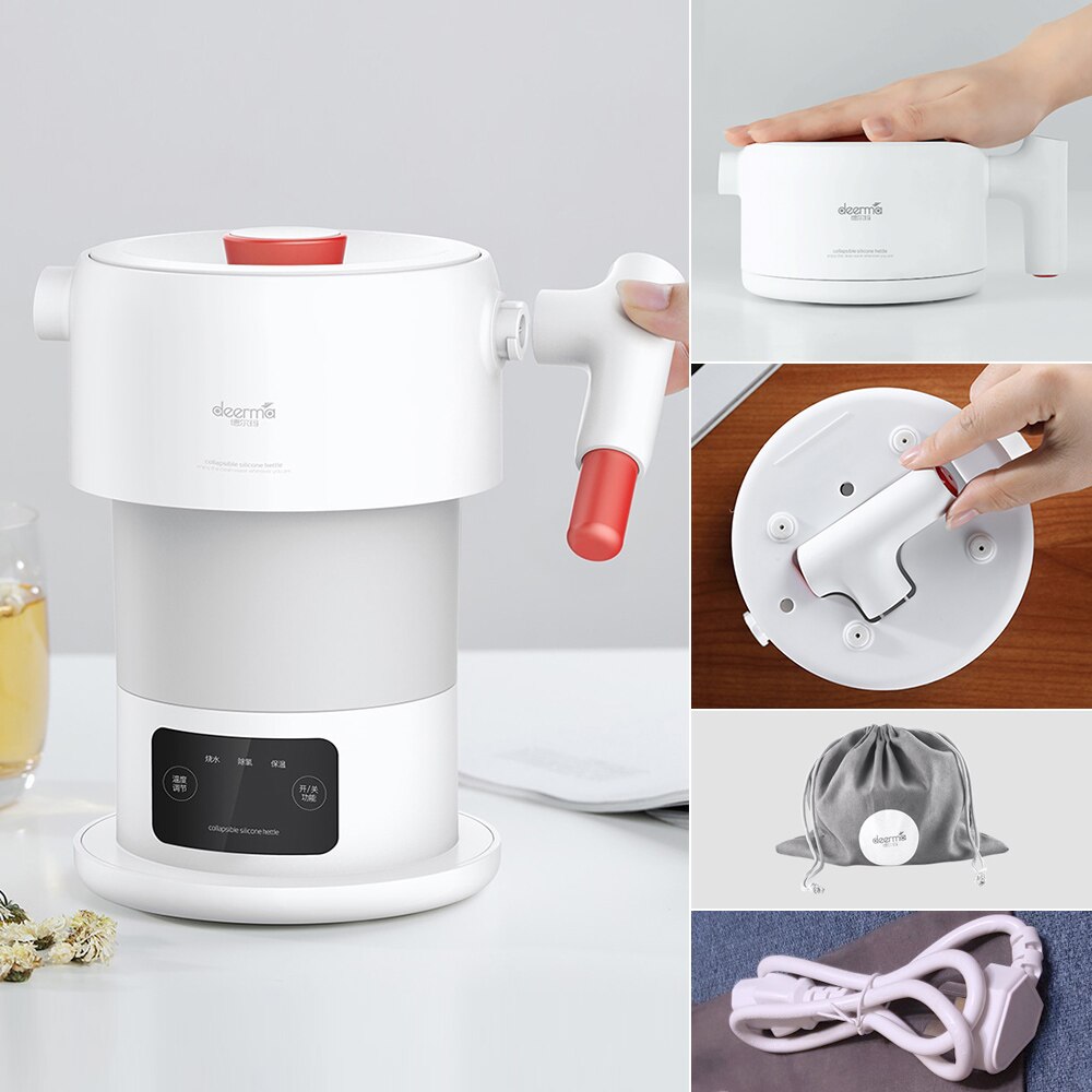 Deerma Electric kettle Folding Water Kettle Smart Flask Pot Auto Power-Off Protection Kettle Teapot For Travel Home