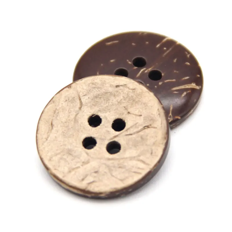 Coco De Madeira Natural Botões de Costura Decoração de Roupas Crianças Decoração Ecológica Casaco Infantil Suéter Vestuário Feito à Mão DIY Artesanato Acessórios para Scrapbooking Atacado: 30mm 10pcs / 4 Holes (Waxing)