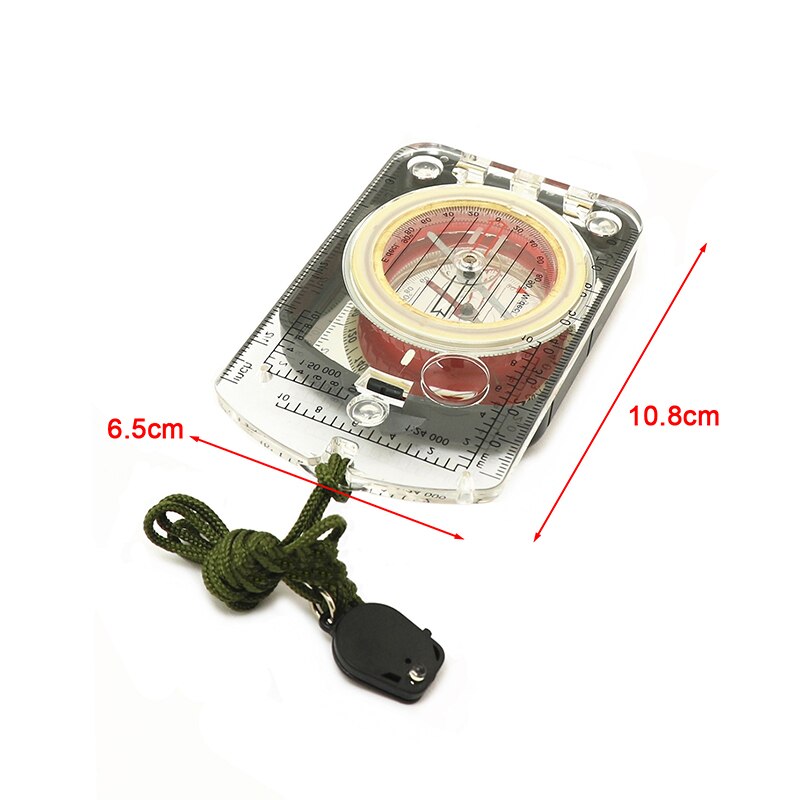 1PC Outdoor Camping Orienteering Map Compass Sighting Mirror Compass plastic