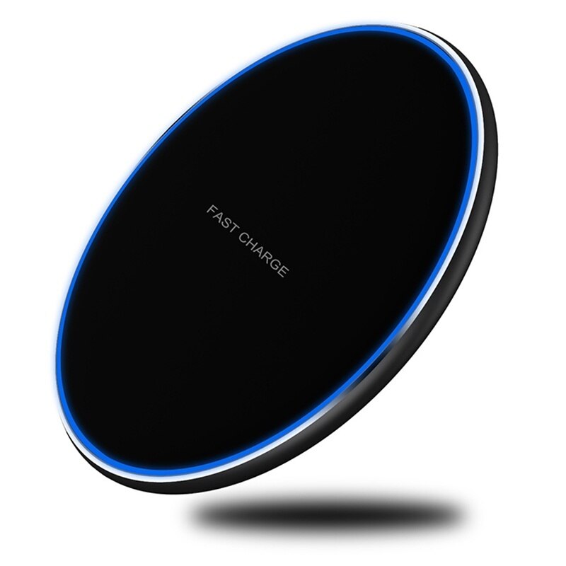 Qi Wireless Charger Pad For iPhone 11 Pro XS MAX XR X 10W Fast Charge Wireless Charging For Samsung S20 Note 20 Ultra S10 Plus: Black - Gray