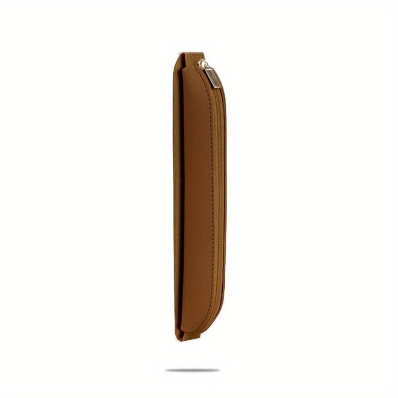 Pu Leder Bleistift Lagerung Tasche Buch Notebook Elastische Gummiband Stift Clip Tragbare Büro Treffen Laptop Stift Halter: Brown