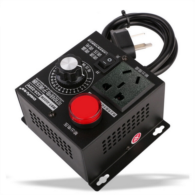 Ac 220v 4000w scr elektronisk spenningsregulator temperatur motor viftehastighetskontroll dimmer elektrisk verktøy justerbar