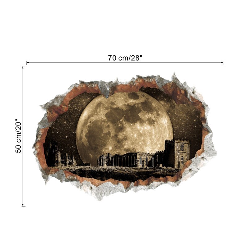3d Window Outspace Wall Decal Wall Sticker Space Planet Boy Room Black Hole Home Decor Art Poster: 14222