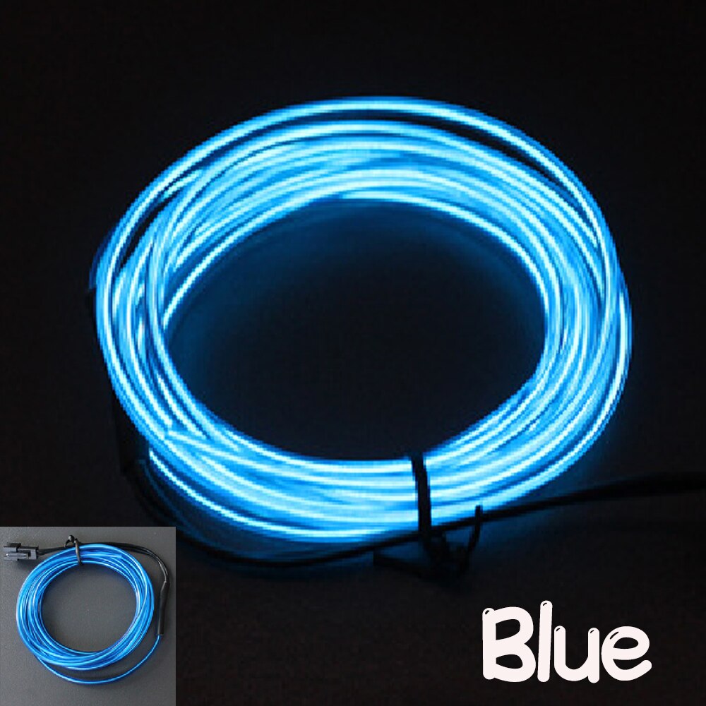 Brilho el fio cabo led neon festa de dança natal trajes diy roupa luminosa luz do carro decoração roupas bola rave 1m/3m/5m: 01