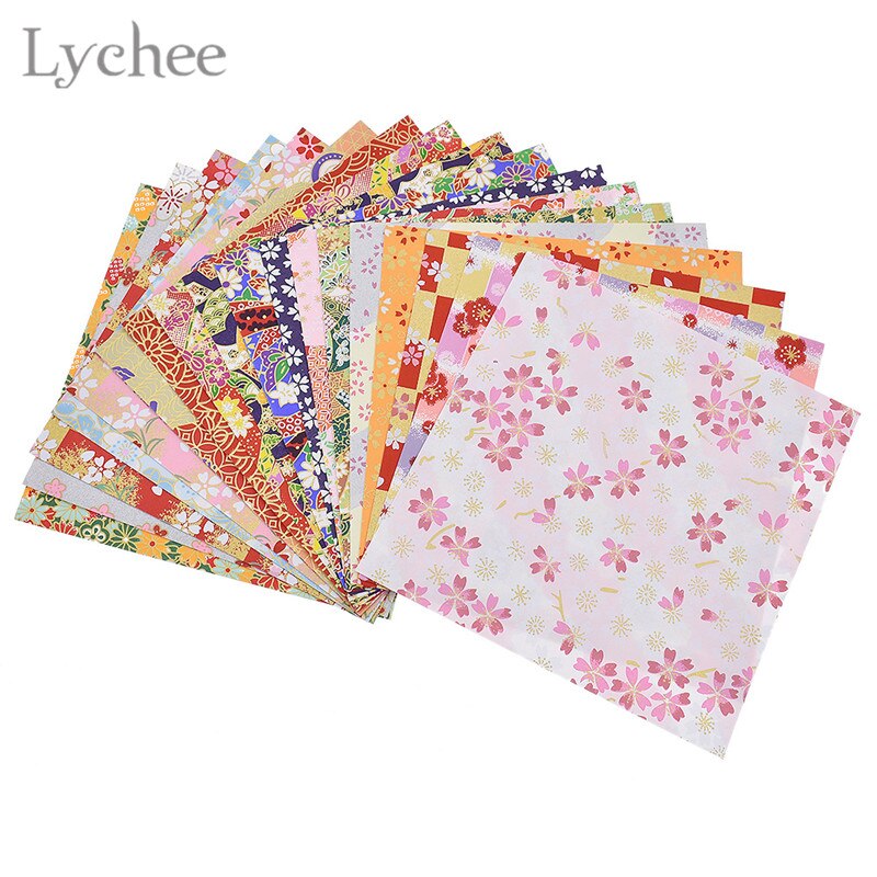 Lychee Life 20 Sheets Japanese Flower Floral Origami DIY Handmade Materials Scrapbook Folding Paper Craft Random