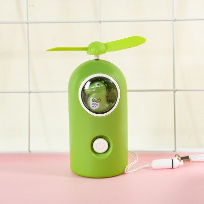 night light Unicorn fan mini fan Mini Summer electric fan cartoon cute girl Mini Fan portable USB charging fan: crocodile 001