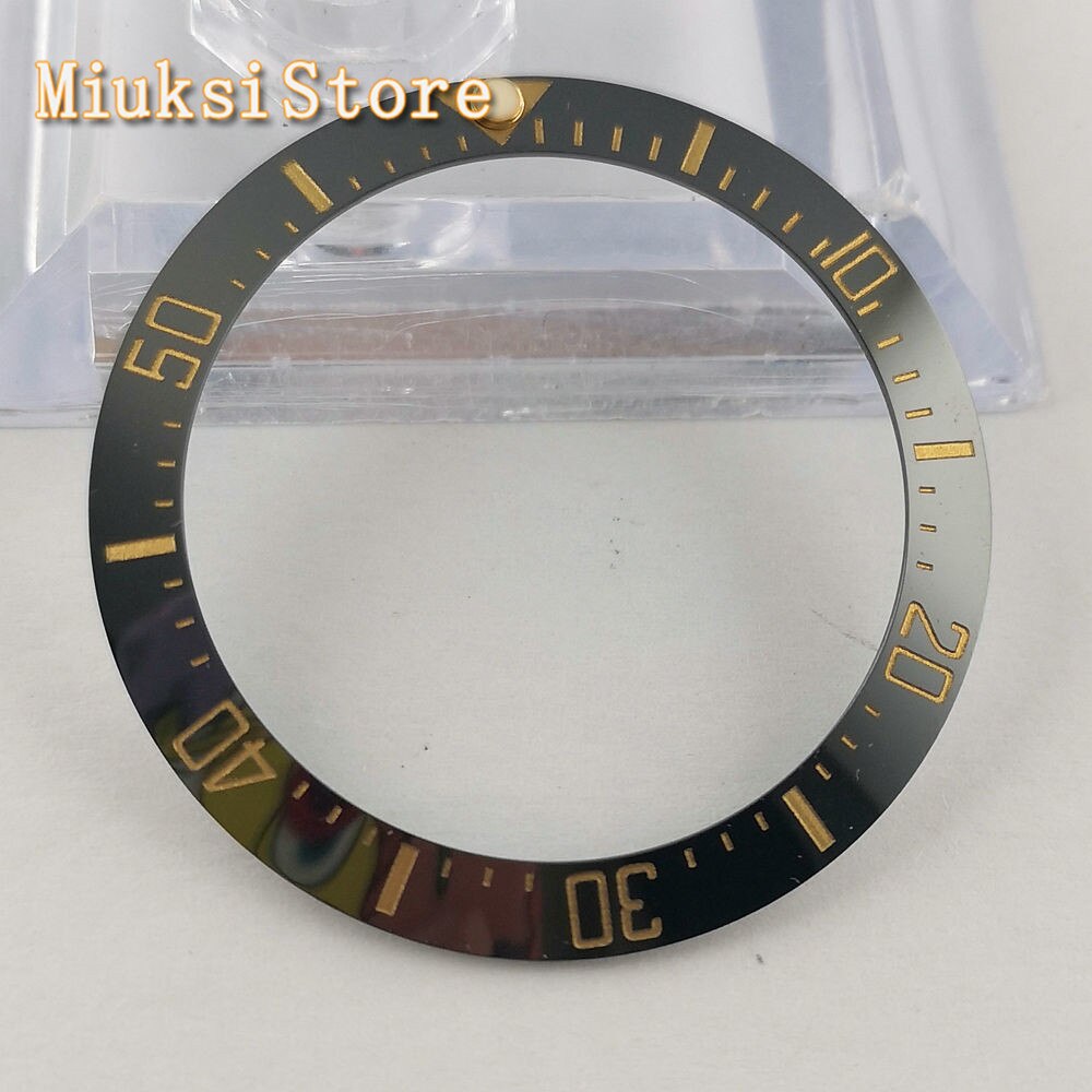 Bliger 40mm keramik lünette passen 43mm herren automatische uhr für automatische mechanische uhr lünette: Schwarz