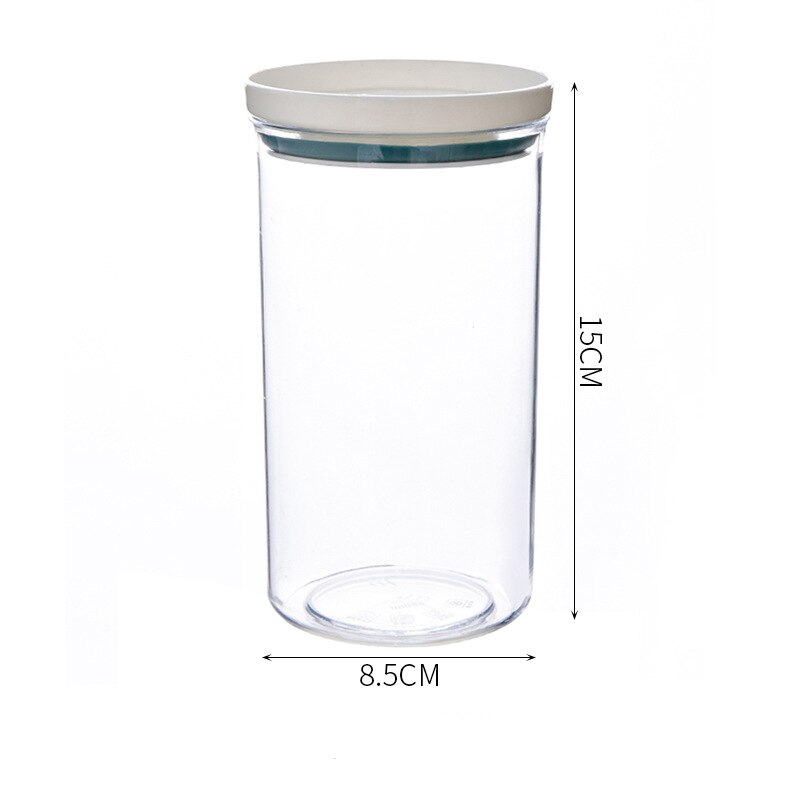 Keuken Voedsel Opslagtank Plastic Transparant Bus Multigrain Container Koelkast Vers Houden Doos Verzegelde Blikken Met Deksels: Blue 500ML